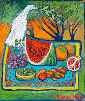 The Dove, 65X56 CM, Oil on canvas, By Marios Orozco, Christiania Art Gallery, August 2025