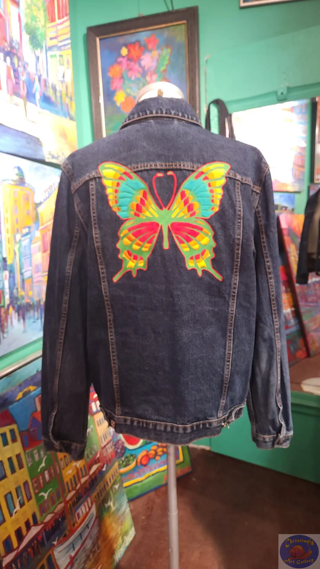 Free As A Butterfly, OZO CPH Artwear, Upcycled custom embroidered clothes, By Stephanie Lynge Orozco, Christiania Art Gallery