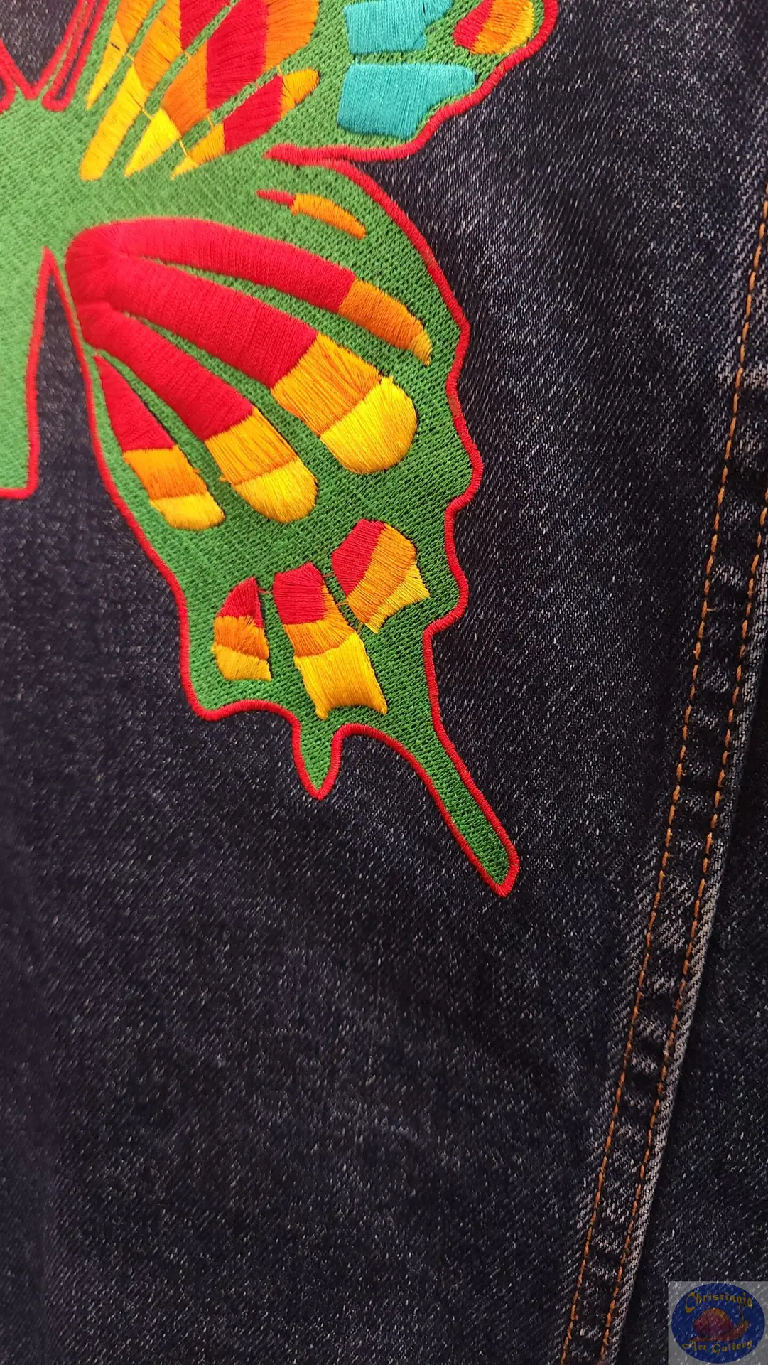 Free As A Butterfly, OZO CPH Artwear, Upcycled custom embroidered clothes, Christiania Art Gallery