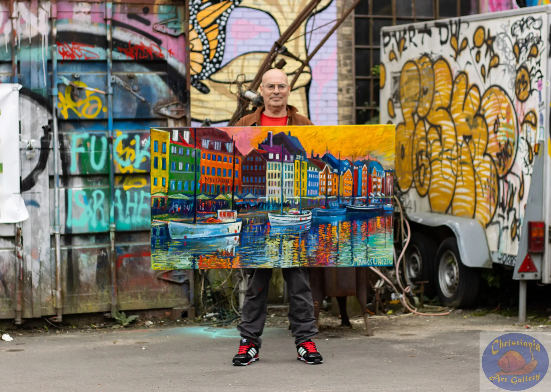 Late Summer in Nyhavn, 145X85 CM, Oil on canvas, By Marios Orozco, Painted in October 2025, Christiania Art Gallery