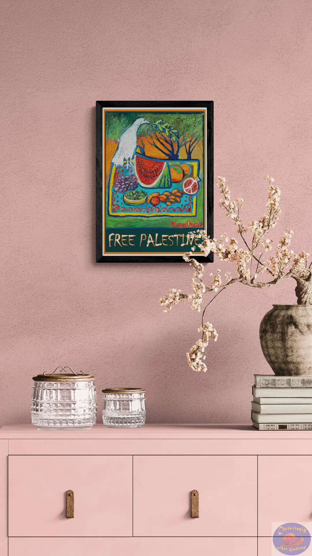 Poster Free palestine dove, By Marios Orozco, Christiania Art Gallery
