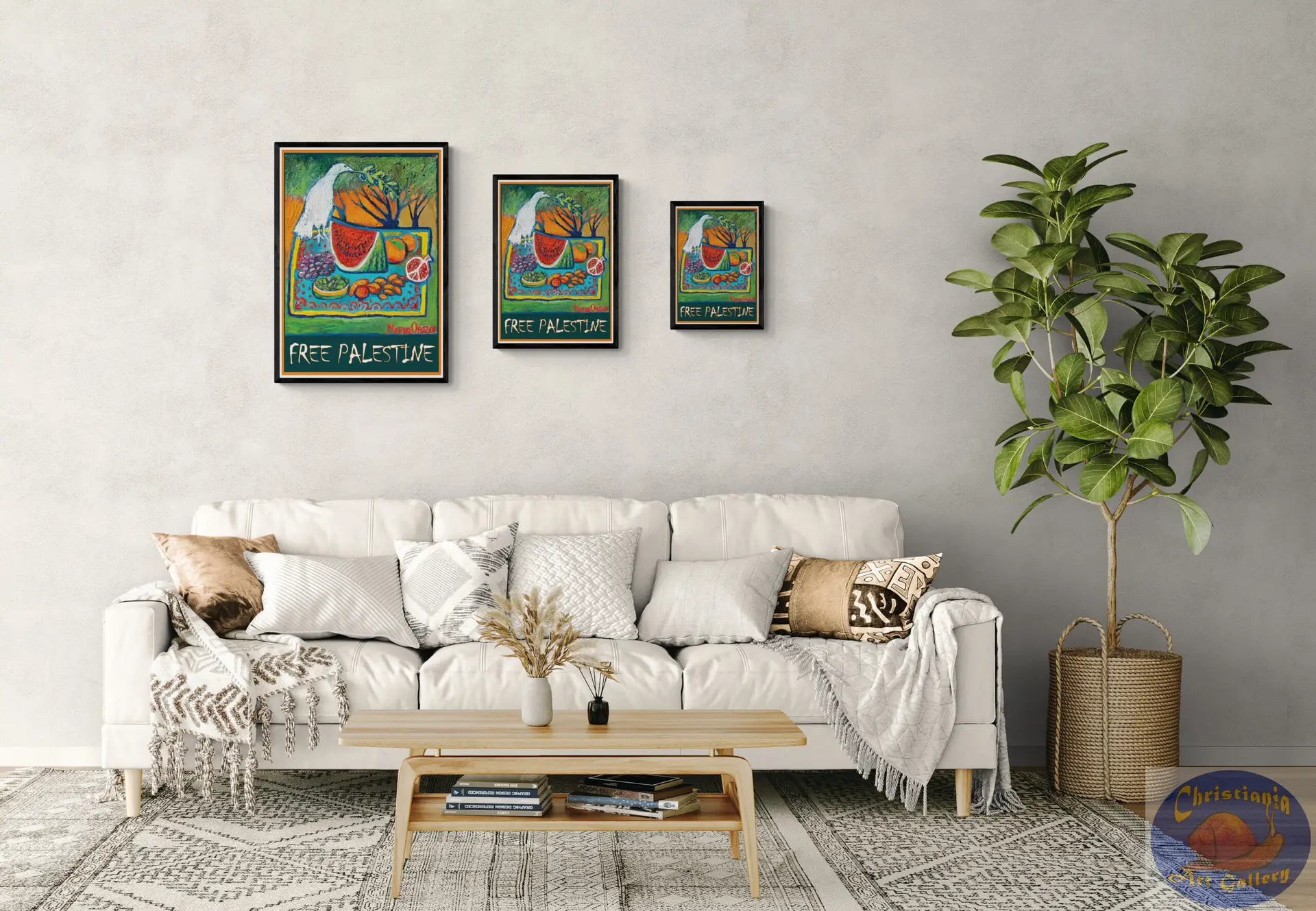 Poster Free palestine dove, By Marios Orozco, Christiania Art Gallery