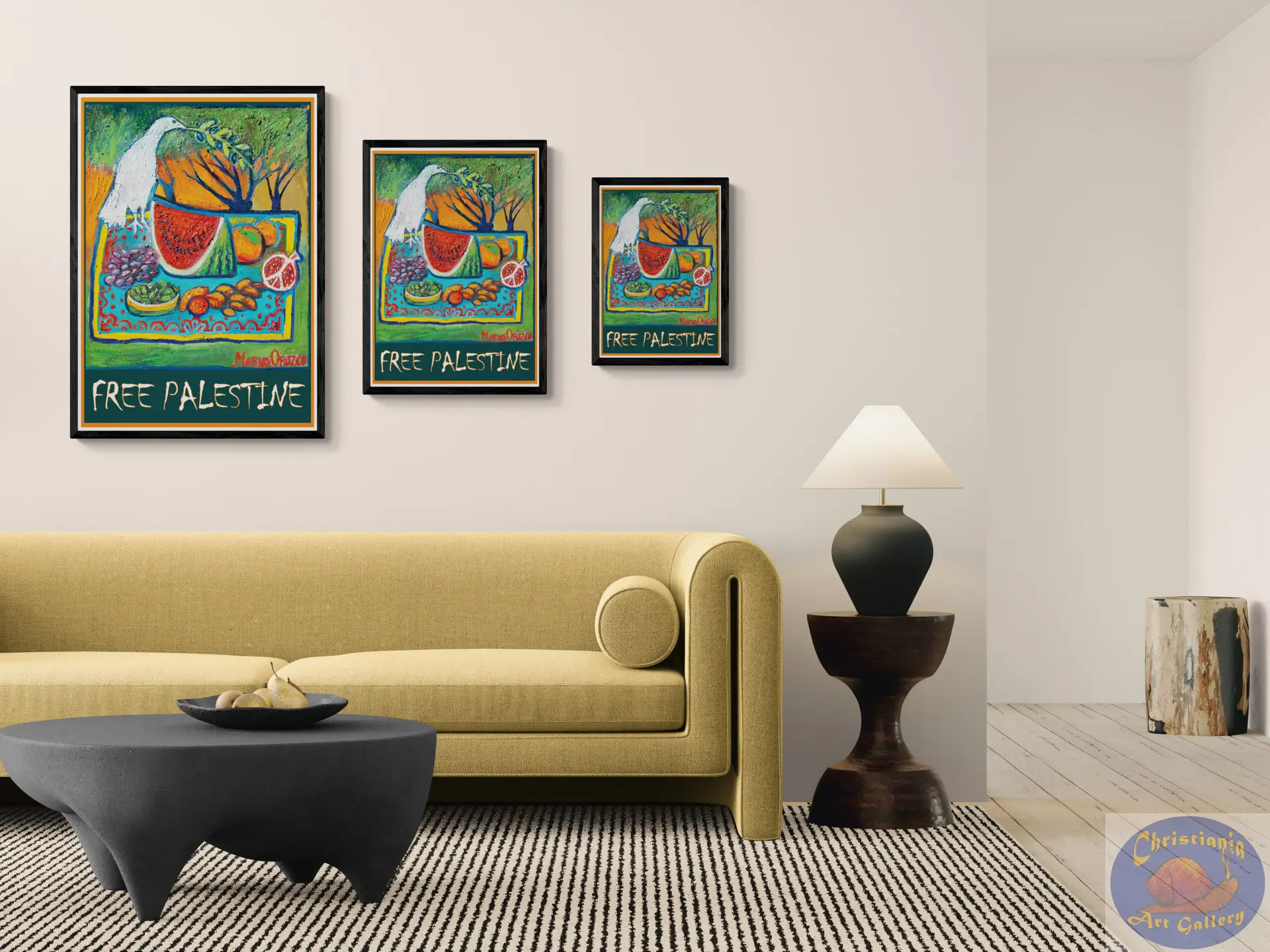 Poster Free palestine dove, By Marios Orozco, Christiania Art Gallery