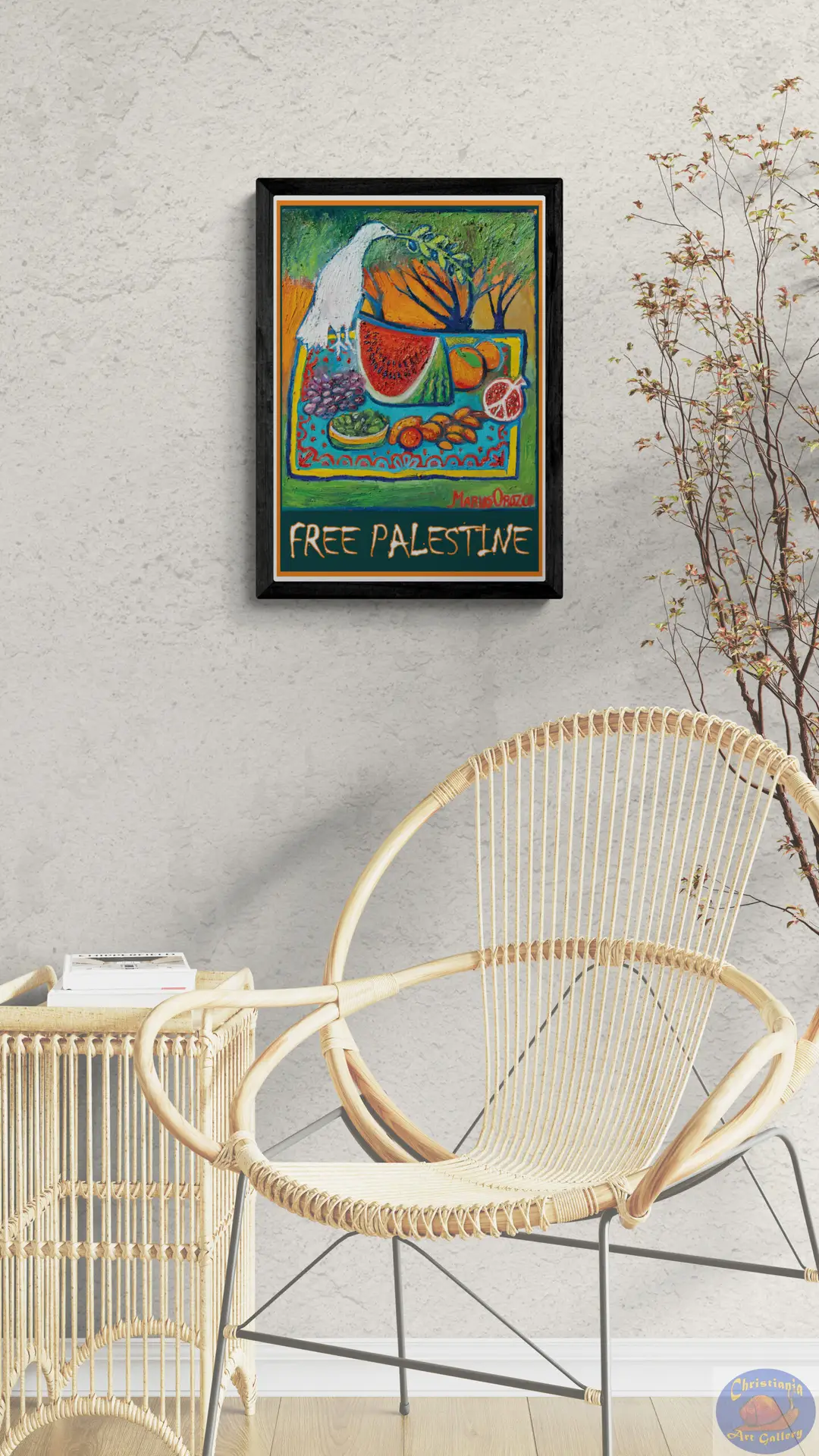 Poster Free palestine dove, By Marios Orozco, Christiania Art Gallery