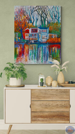 Winter Windowhouse, 80X100 CM, Oil on canvas, By Marios Orozco, Painted in December 2025, Christiania Art Gallery