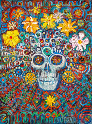 Calavera For My Father, 80X60 CM, Oil on canvas, By Marios Orozco, Painted in March 2026, Christiania Art Gallery