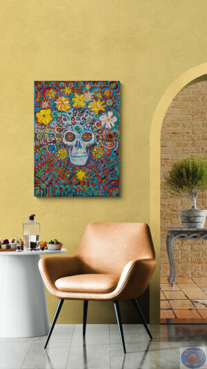 Calavera For My Father, 80X60 CM, Oil on canvas, By Marios Orozco, Painted in March 2026, Christiania Art Gallery