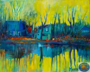 Yellow Dawn, 125X100 CM, Oil on canvas, By Marios Orozco, Painted in April 2026, Christiania Art Gallery