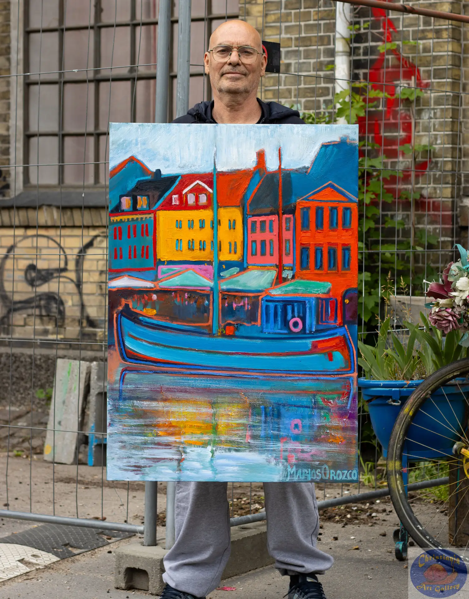 Blue Boat, 70X100 CM, Oil on canvas, By Marios Orozco, Painted in June 2026, Christiania Art Gallery