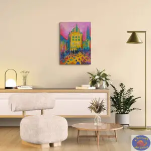 Pink Morning Amager Torv, 65X90 CM, Oil on canvas, By Marios Orozco, Painted in May 2026, Christiania Art Gallery