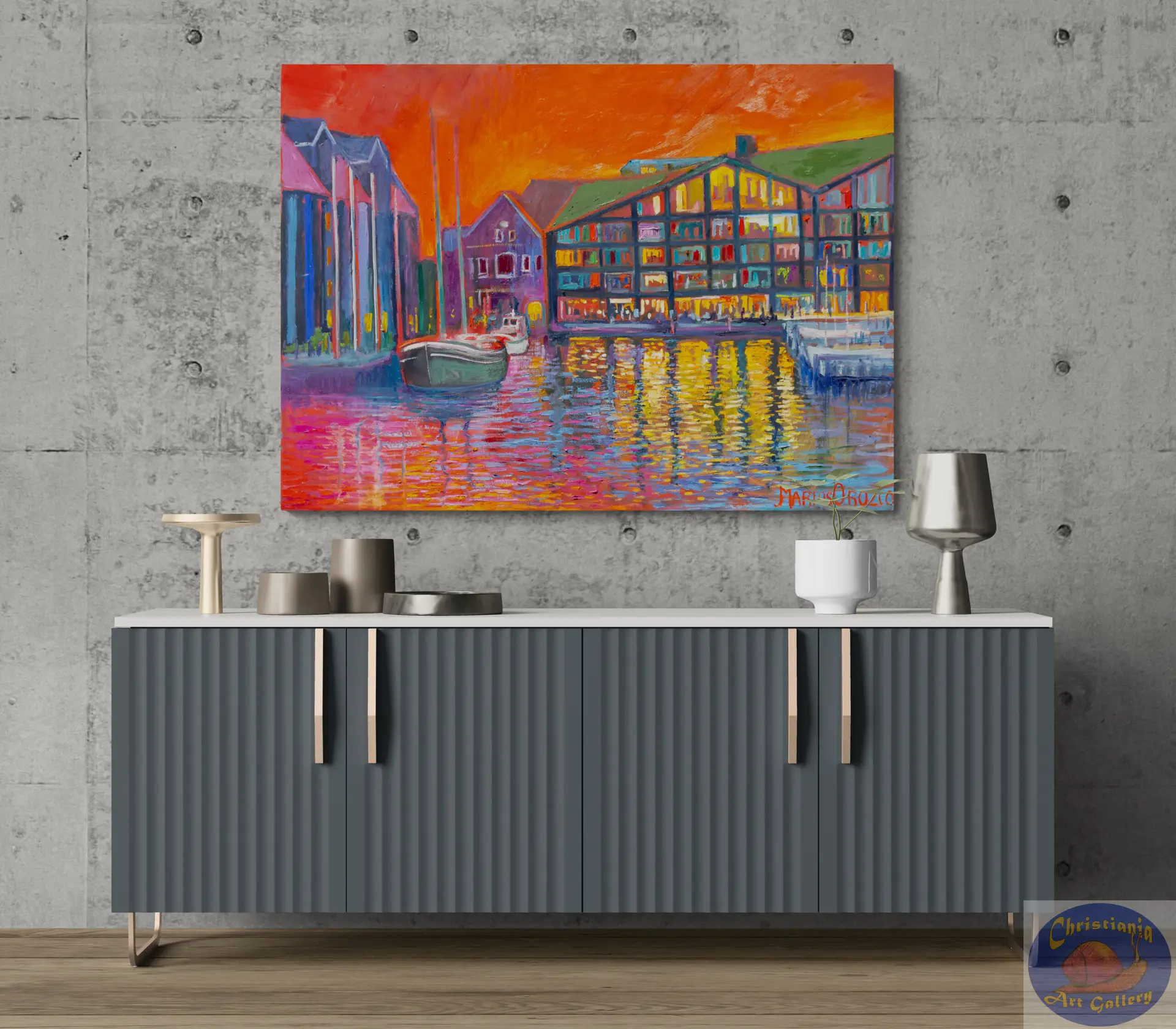Restaurant Nærvær, 125X92 CM, Oil on canvas, By Marios Orozco, Painted in June 2026, Christiania Art Gallery