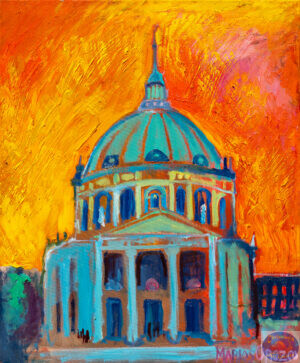Marmorkirken, 66X80 CM, Oil on canvas, By Marios Orozco, Painted in July 2026, Christiania Art Gallery