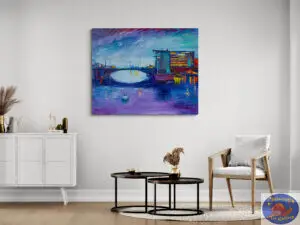 Langebro, 135X110 CM, Oil on canvas, By Marios Orozco, Painted in July 2026, Christiania Art Gallery