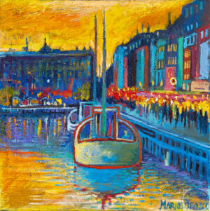 After The Sundown, 60X60 CM, Oil on canvas, By Marios Orozco, Painted in August 2026, Christiania Art Gallery