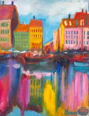 Pink Nyhavn Commission, 51X67 CM, Oil on canvas, By Marios Orozco, Painted in September 2026, Christiania Art Gallery