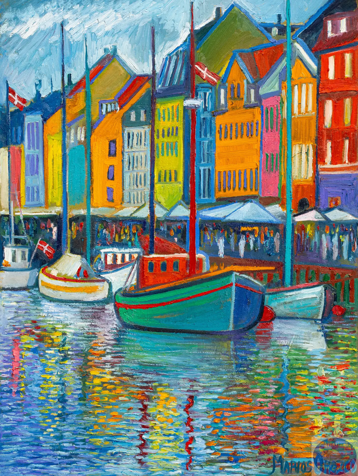 Sunshine Reflections, 90X120 CM, Oil on canvas, By Marios Orozco, Painted in August 2026, Christiania Art Gallery