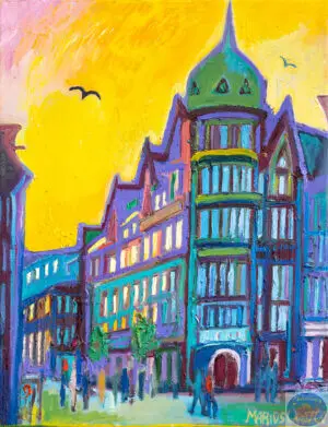 Sunshine Round The Corner, 50X65,5 CM, Oil on canvas, By Marios Orozco, Painted in August 2026, Christiania Art Gallery