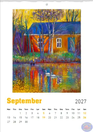 Christiania Art Gallery Calendar 2027, paintings by Marios Orozco