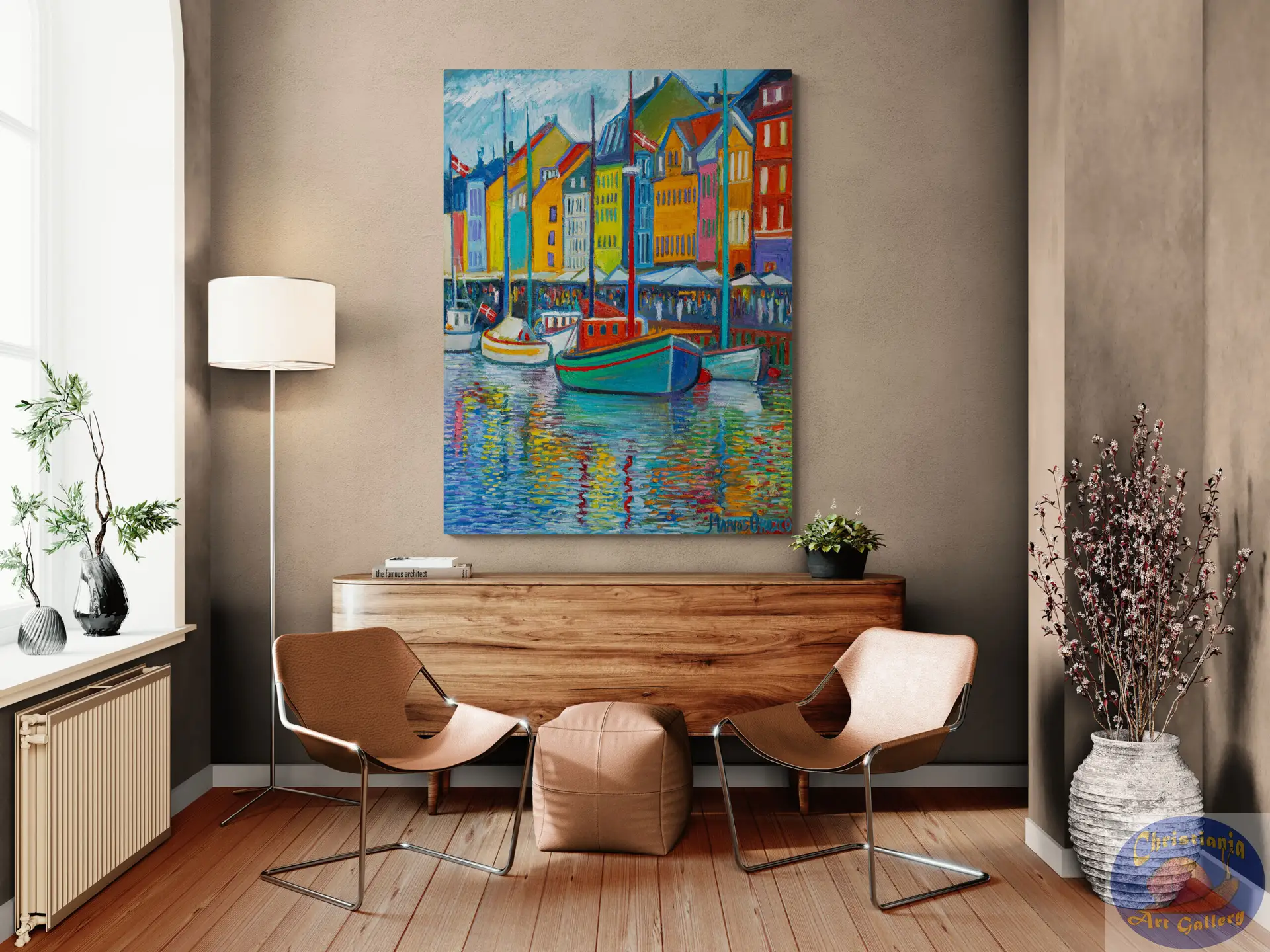 Sunshine Reflections, 90X120 CM, Oil on canvas, By Marios Orozco, Painted in August 2026, Christiania Art Gallery