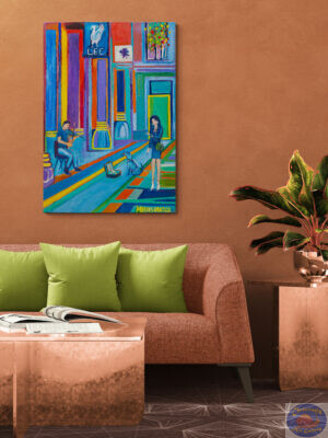 Music In Jorcks Passage, 70X100 CM, Oil on canvas, By Marios Orozco, Painted in August 2026, Christiania Art Gallery